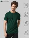 Plain T-shirts Combo Black And Bottle Green