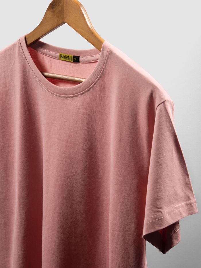 Buy Plain Rose Pink Half Sleeve Round Necks T-shirt Online - BeYOUng