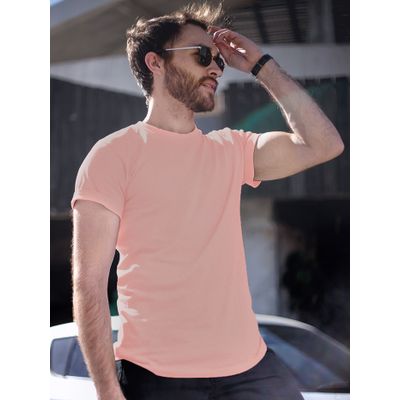 Buy Plain Rose Pink Half Sleeve Round