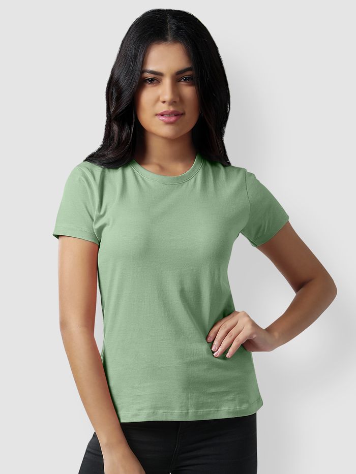 Buy Seafoam Green Womens Plain T shirt in India Beyoung