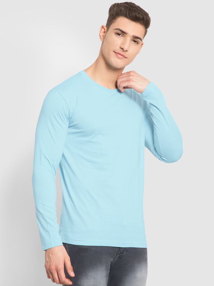 Mens light blue long sleeve t shirt clearance