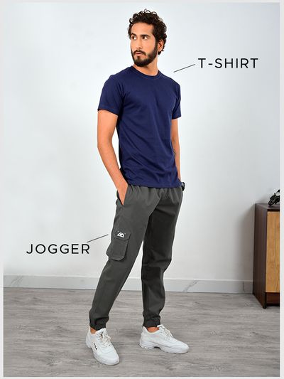 Plain T-shirt + Jogger Combo Set