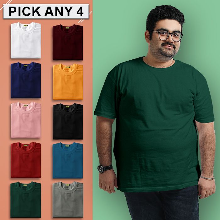 Plain Plus Size T-shirt Combo Online at 