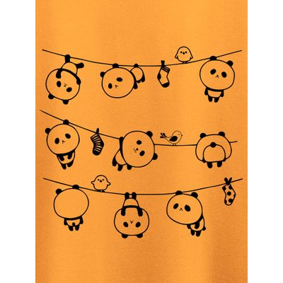 Hanging Panda Plus Size T shirts  for men