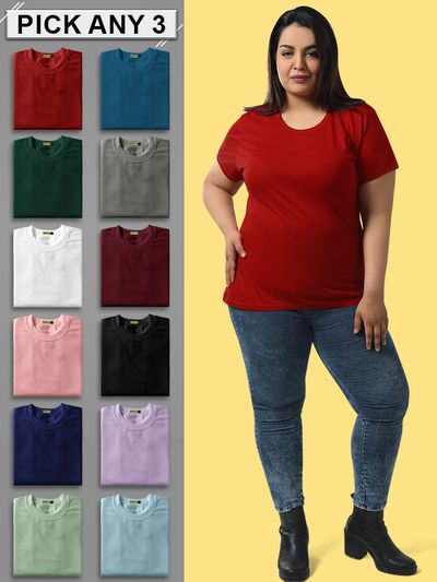 Women Plus Size T Shirts - [₹339] Buy Plus Size Tops Online