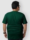 Plain Bottle Green Plus Size T-Shirt