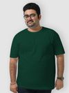 Plain Bottle Green Plus Size T-Shirt