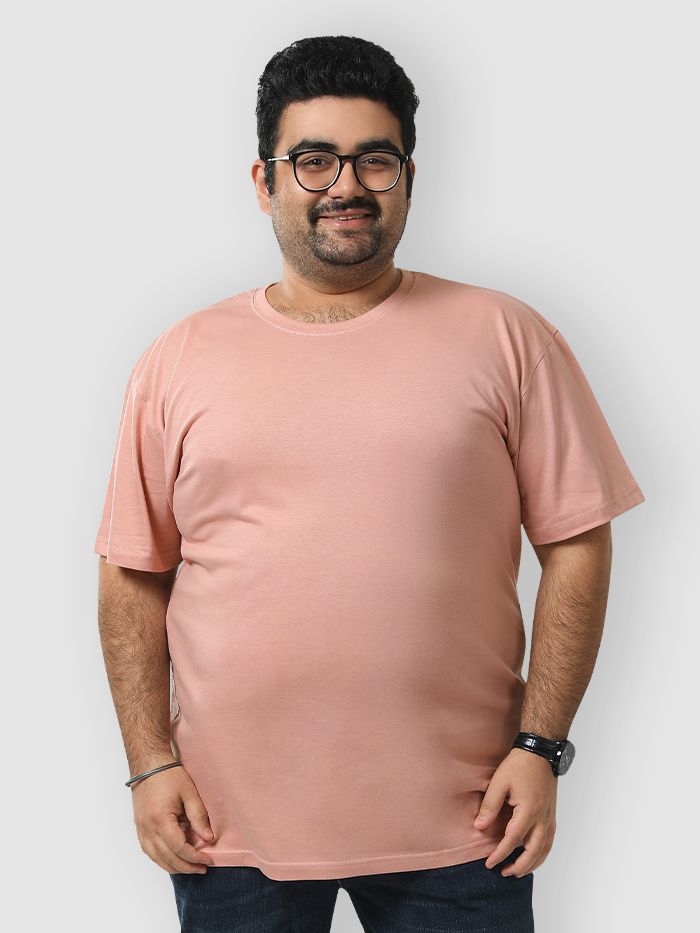 Plain Rose Pink Plus Size T-Shirt