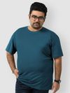 Plain Teal Blue Plus Size T-Shirt