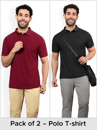 Pack of 2-Prince of Class Polo T-shirts Combo Polo T-shirts Combo,