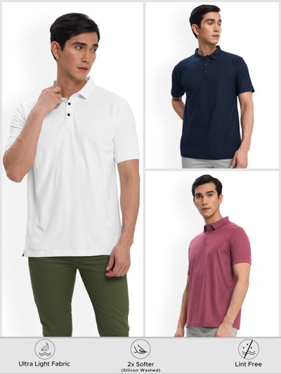 Pack of 3-Born to Rule Polo T-shirts Combo Pack of 3-Born to Rule Polo T-shirts Combo