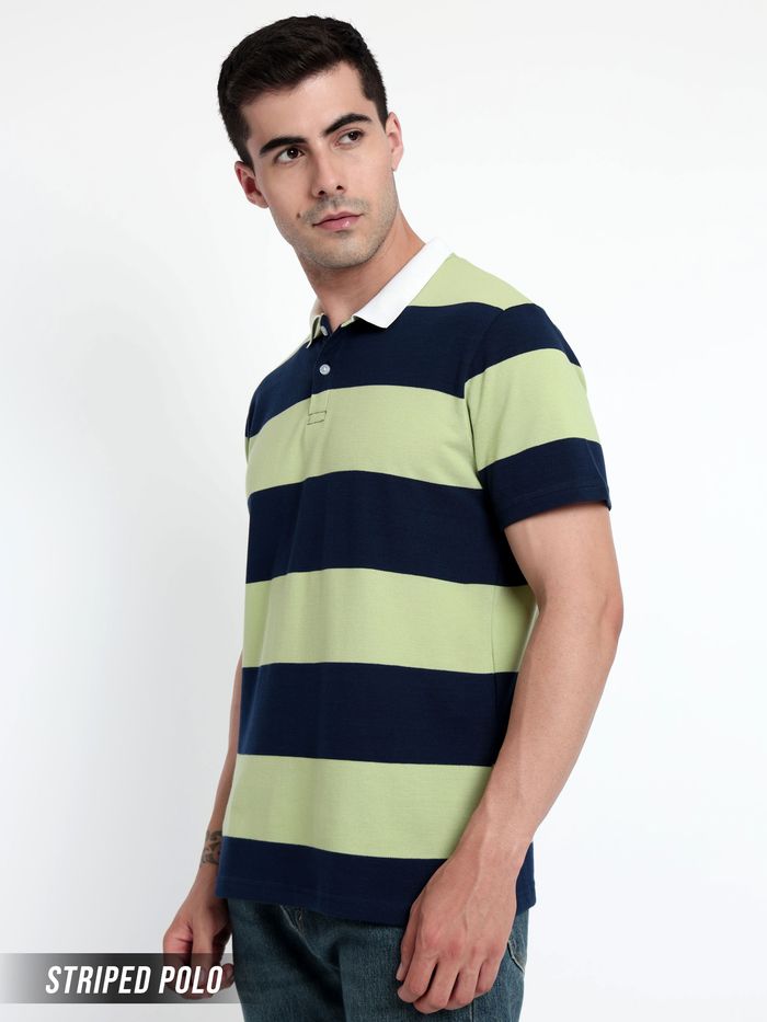 Buy Blue Green Dual Color Polo T shirt Online in India Beyoung