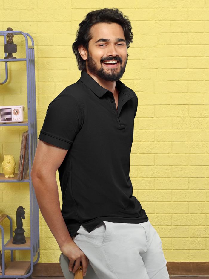 Black polo t shirt online best sale india