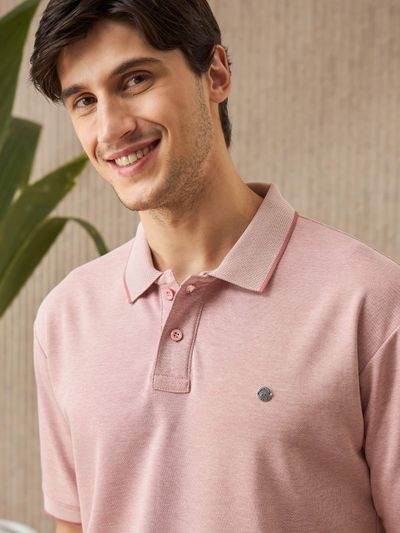 Rose Shadow Melange Polo T-shirt Buy trendy polo t-shirts online at Beyoung for men,