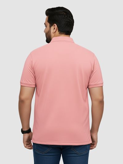 Rose Pink Plus Size Polo T-shirt