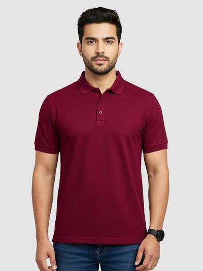 French Wine Polo T-shirt Trendy polo t shirts online at beyoung,