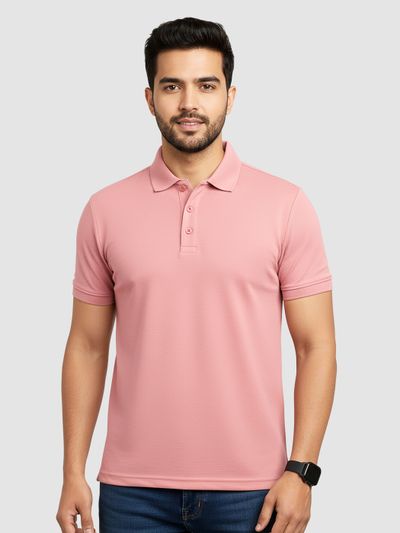 Rose Pink Polo T-shirt buy polo neck t shirts,
