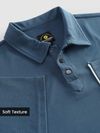Navy Piping Textured Polo T-Shirt