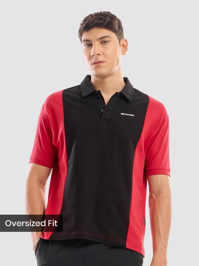 Red Cut And Sew Polo T-shirt