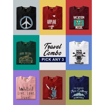 Latest Collection of printed combo t-shirts online at beyoung, 