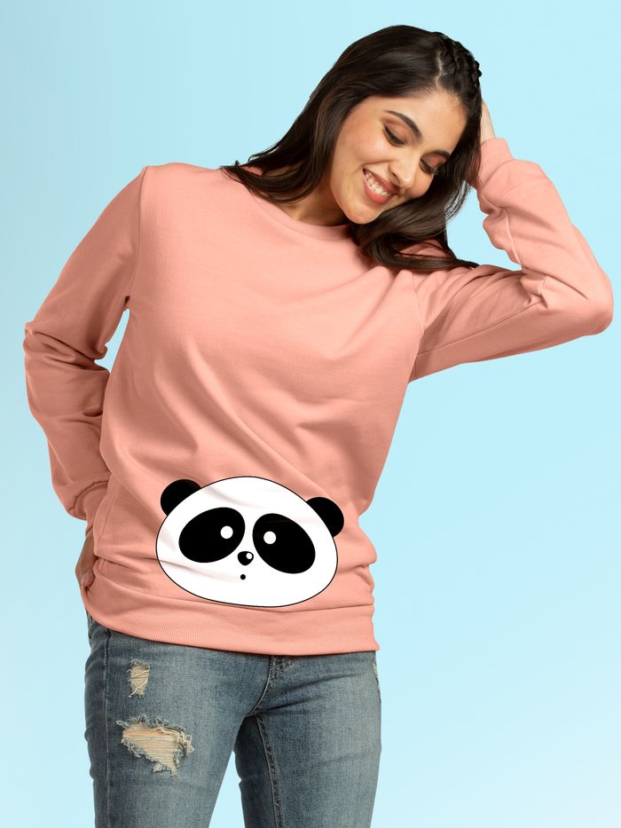 Girls panda sweatshirt hotsell