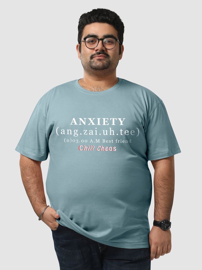 Anxiety Printed Plus Size T shirts