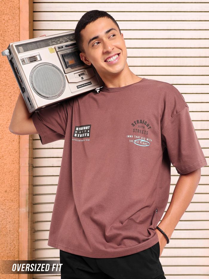 Buy Big Plans Printed Oversized T shirt for Men Online in India