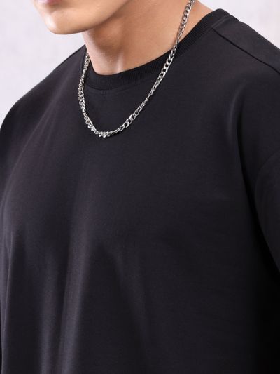 Black Plain Oversized T-shirt for Men Black Plain Oversized T-shirt for Men
