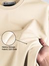 Cream Plain Oversized T-shirt for Men