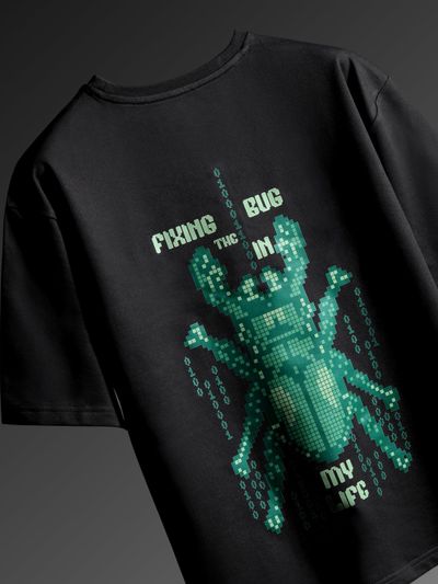 Fixing The Bug Printed Oversized T-Shirt For Men Fixing The Bug Printed Oversized T-Shirt For Men