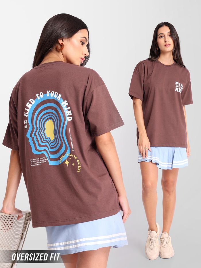 Be Kind Printed Oversized T shirt for Women