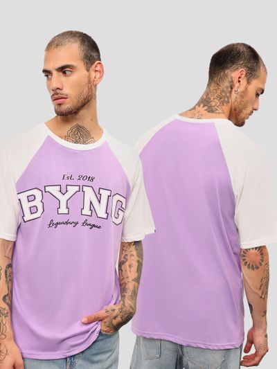 Lavender Raglan Oversized T-shirt for Men