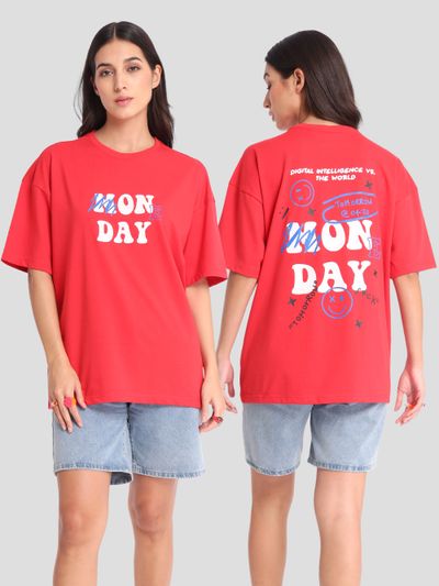 Monday Printed Oversized T-shirt for Women