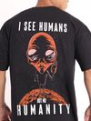 No Humanity Printed Oversized T-shirt for Men