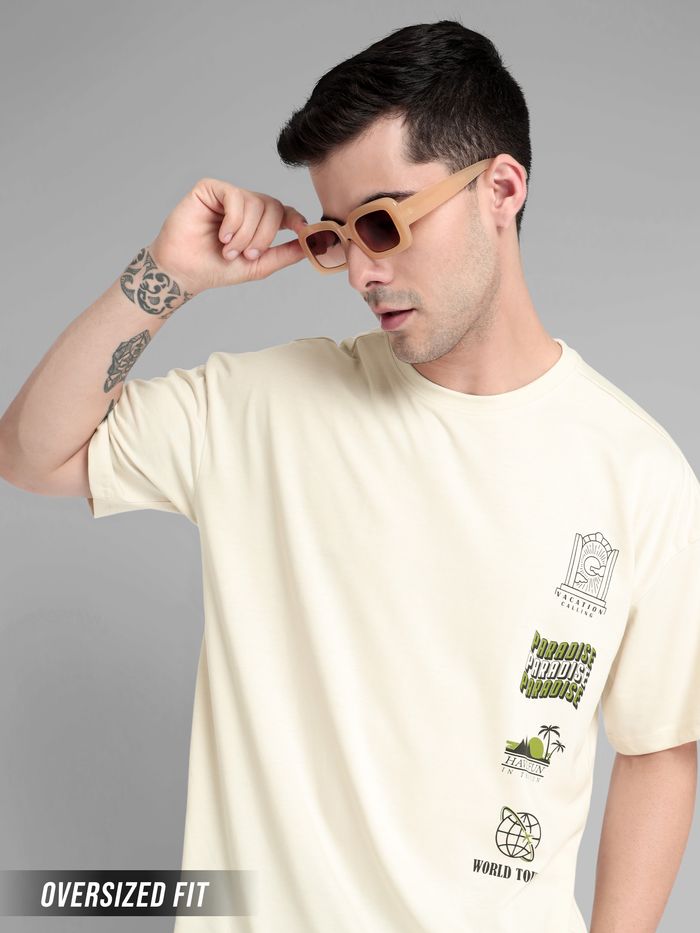 Buy Paradise Printed Oversized T-shirt for Men Online in India - Beyoung