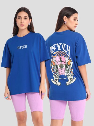 Psych Printed Oversized T-shirt for Women Psych Printed Oversized T-shirt for Women