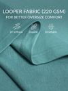 Sea Green Plain Oversized T-shirt for Men