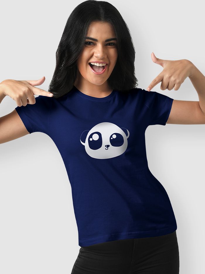 Buy Cute Panda Women s Half Sleeve T shirt Online India BeYOUng