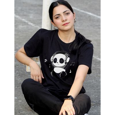 Panda t shirt for girls clearance