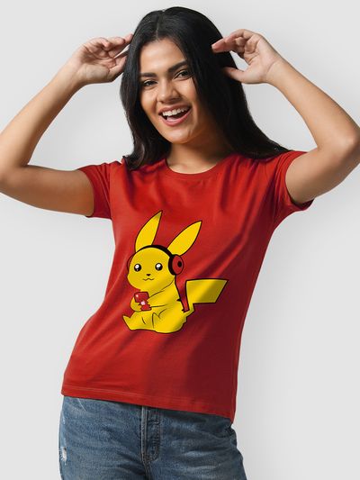 Buy Pikachu Music T shirts for Girls Online in India Beyoung