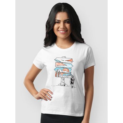 Travel Signboard T-shirts for Girls Travel Signboard T-shirts for Women,