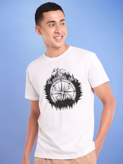 Compass T-shirt for Men White Tshirts for Men,