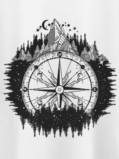 Compass T-shirt for Men Shop White Tshirts for Men Online