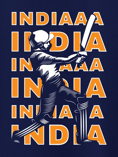 Indian Cricket Half Sleeve T-shirt for Men Indian Cricket Half Sleeve T-shirt for Men