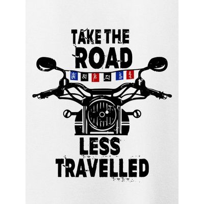 Take The Road Less Travelled T-shirt for Men Buy Cotton White T Shirt Online