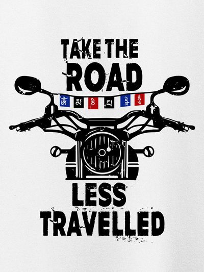 Take The Road Less Travelled T-shirt for Men Buy Cotton White T Shirt Online