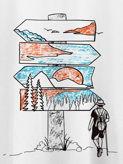 Travel Signboard Half Sleeve T-shirt for Men