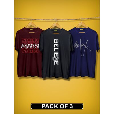 Pack of 3 - Inspiring Printed Combo T-shirts Printed Mens T Shirts,