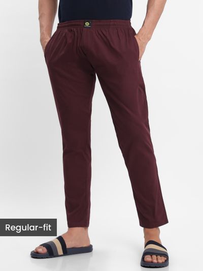 Mens pajama pants in maron color - Regular-fit