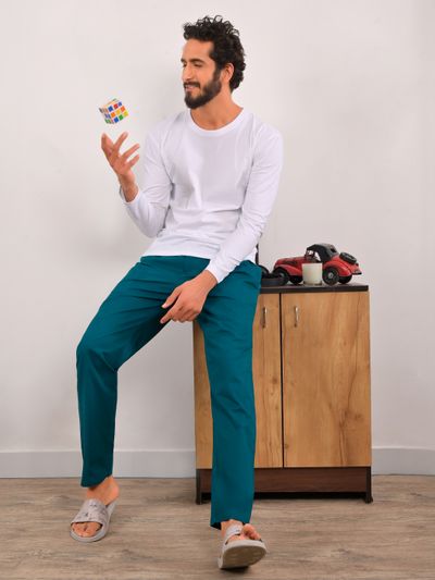 Teal Blue Regular-fit Pyjamas Teal Blue Regular-fit Pyjamas